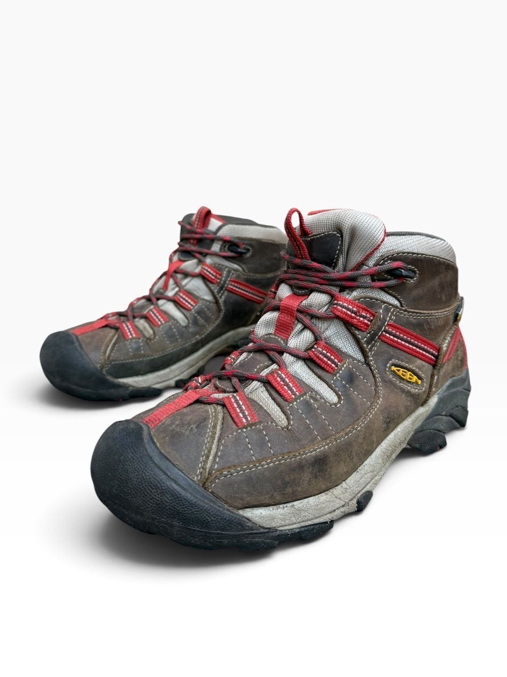 KEEN Targhee II Mid Waterproof Hiking Boots Brown Red - Women's Size 9